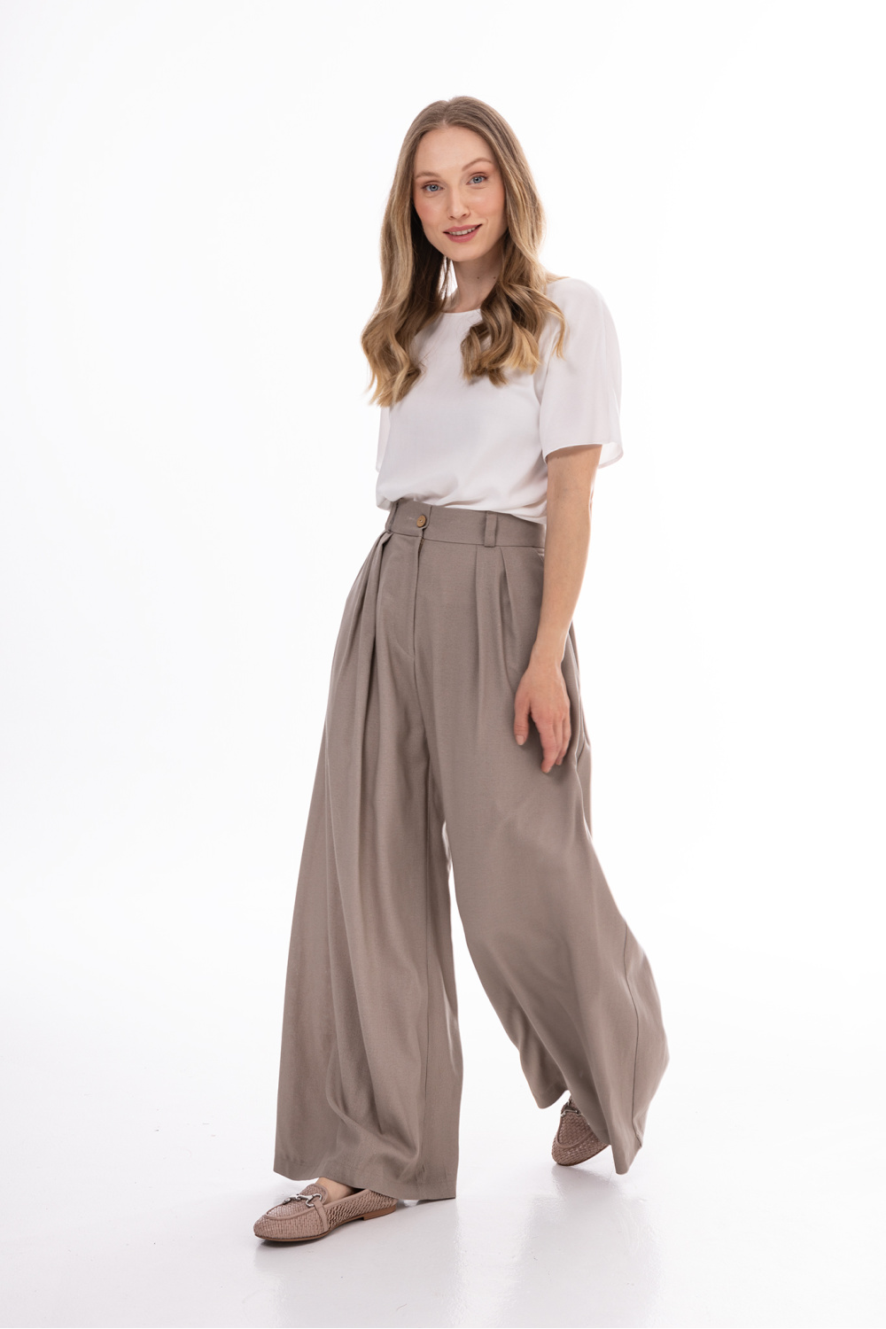 Spodnie Damskie Model A772 Latte - awama225299 - Beżowy - obrazek 2