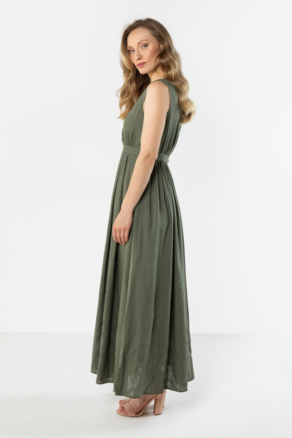 Sukienka Model A771 Khaki - awama225302 - Zielony - obrazek 2