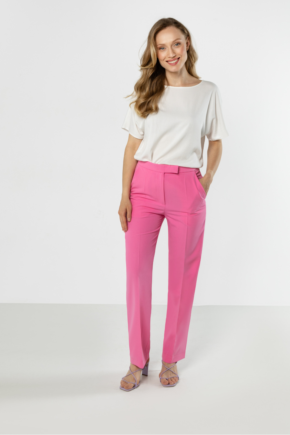 Spodnie Damskie Model A766 Pink - awama225321 - Różowy