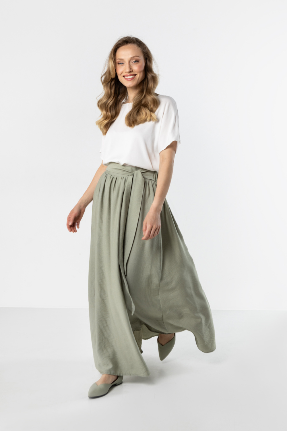 Spódnica Model A763 Szałwia - awama225331 - Zielony - obrazek 4