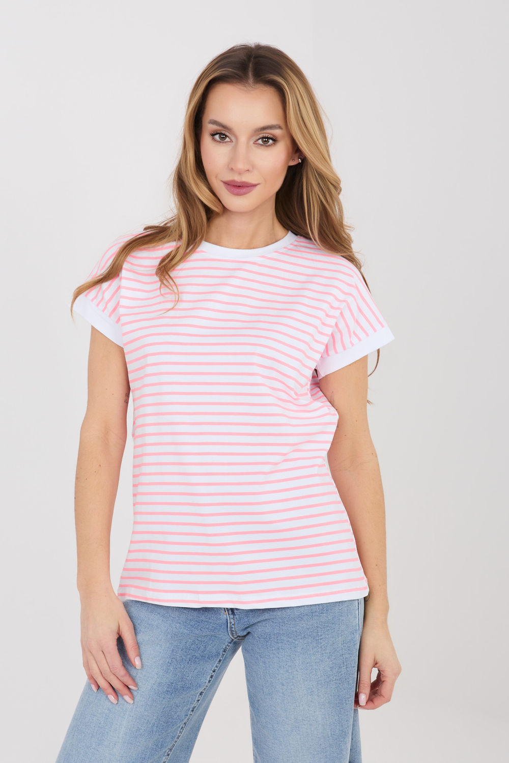 Tshirt Damski Model RV-TS-A1125.85 White/Pink - Relevance225457 - Różowy