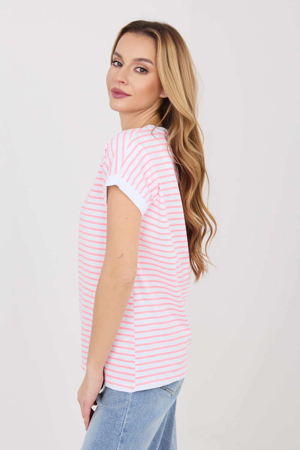 Tshirt Damski Model RV-TS-A1125.85 White/Pink - Relevance225457 - Różowy - obrazek 2