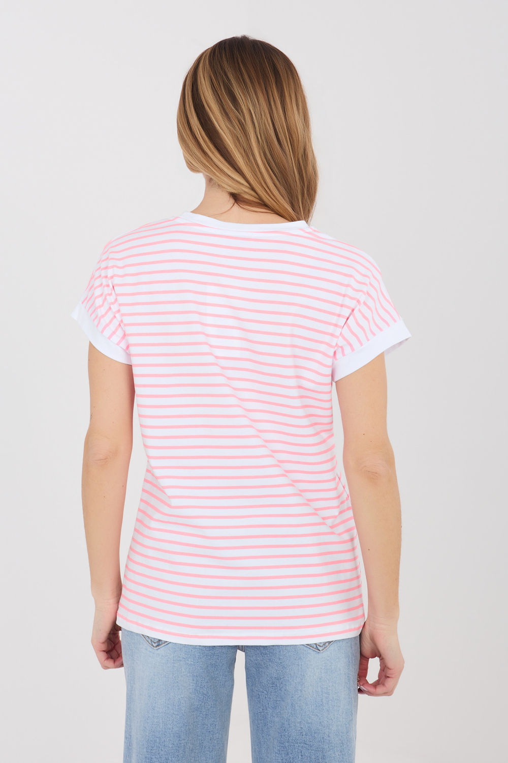 Tshirt Damski Model RV-TS-A1125.85 White/Pink - Relevance225457 - Różowy - obrazek 3