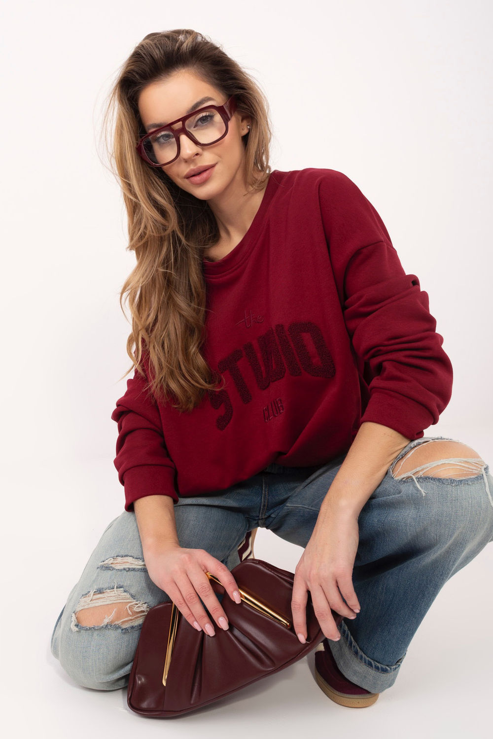 Bluza Damska Model RV-BL-A1182.46 Bordo - Relevance225473 - Czerwony - obrazek 4