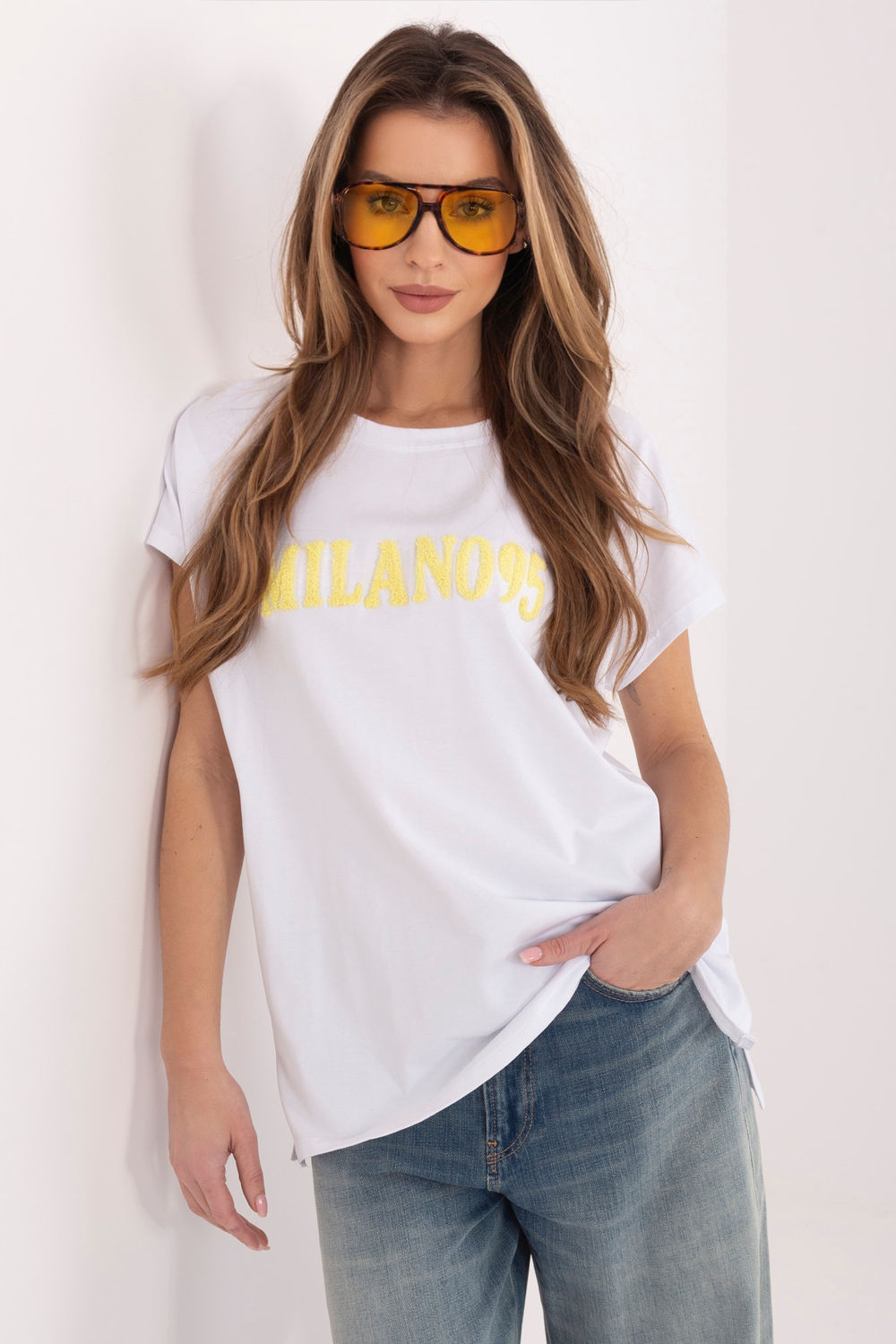 Tshirt Damski Model RV-TS-A1206.84 White/Yellow - Relevance225478 - Żółty