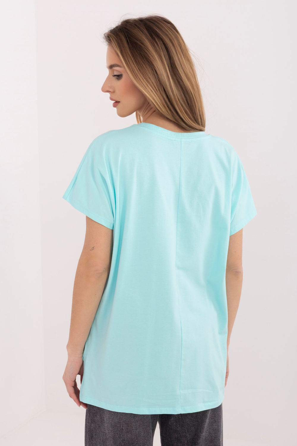 Tshirt Damski Model RV-TS-A1206.84 Mint - Relevance225479 - Zielony - obrazek 3