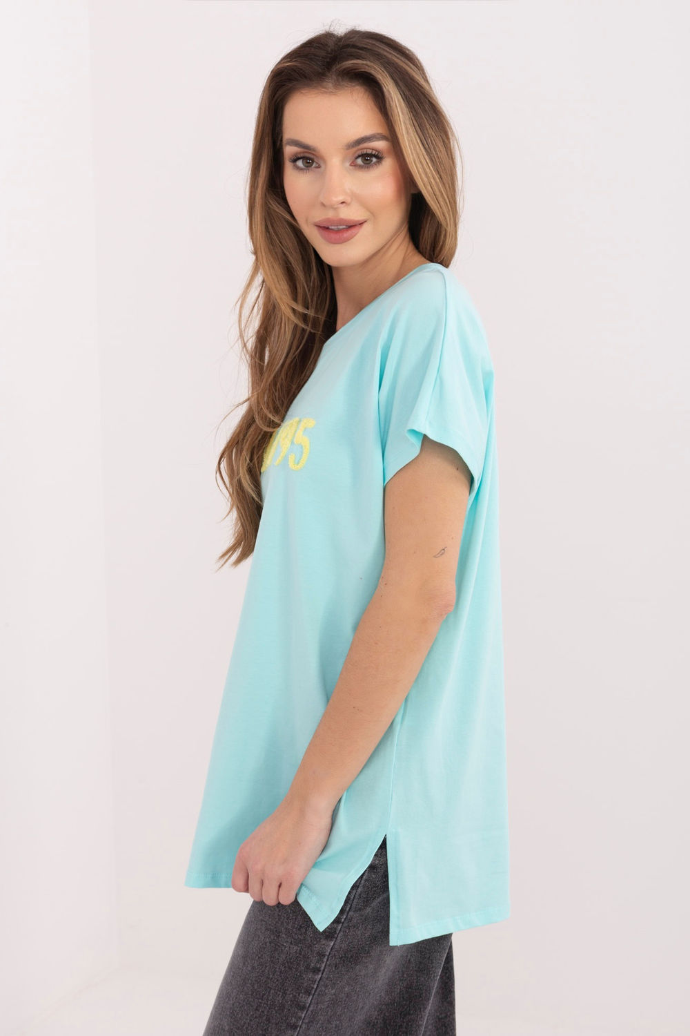 Tshirt Damski Model RV-TS-A1206.84 Mint - Relevance225479 - Zielony - obrazek 4