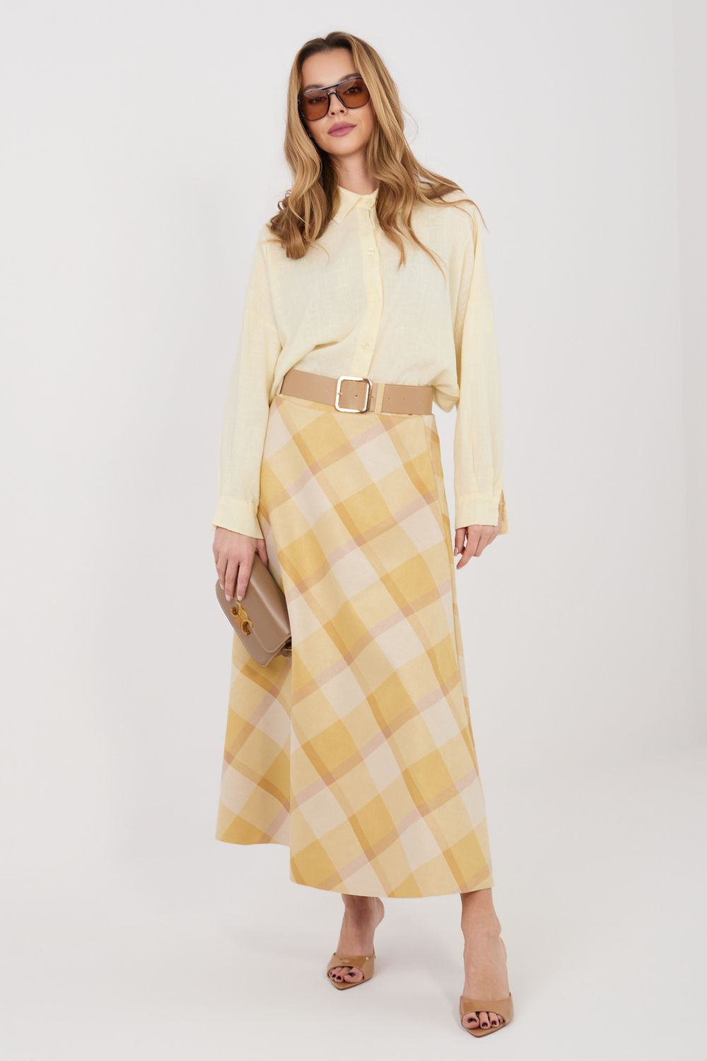 Spódnica Model IT-SD-23296-1.85 Yellow - Italy Moda225490 - Żółty