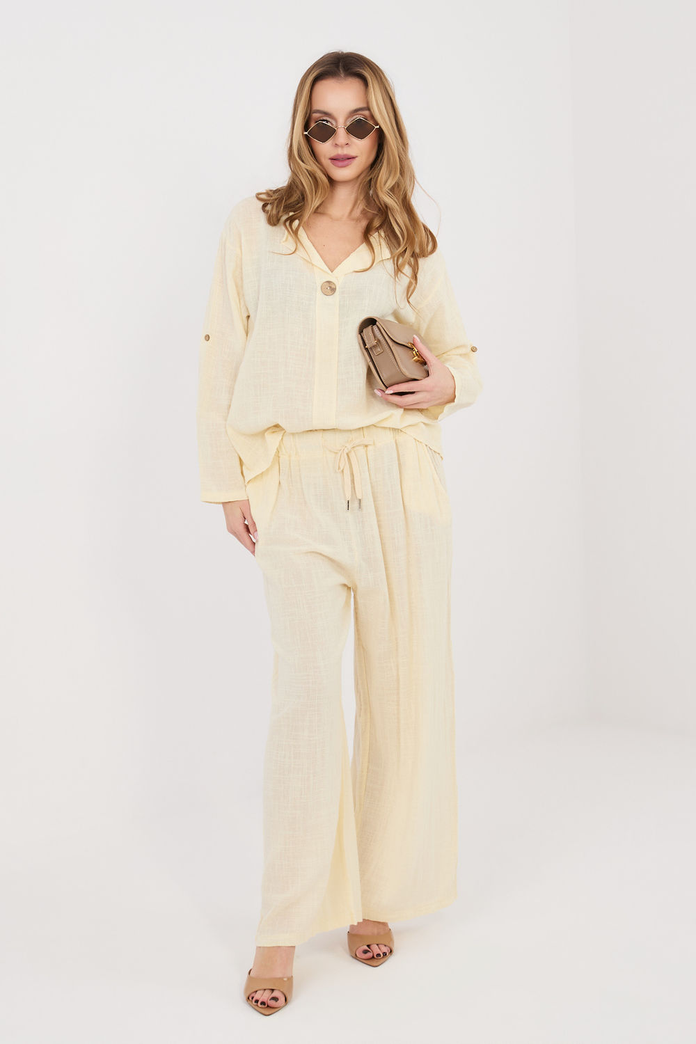 Spodnie Damskie Model IT-SP-2873.02 Light Yellow - Italy Moda225496 - Żółty - obrazek 2