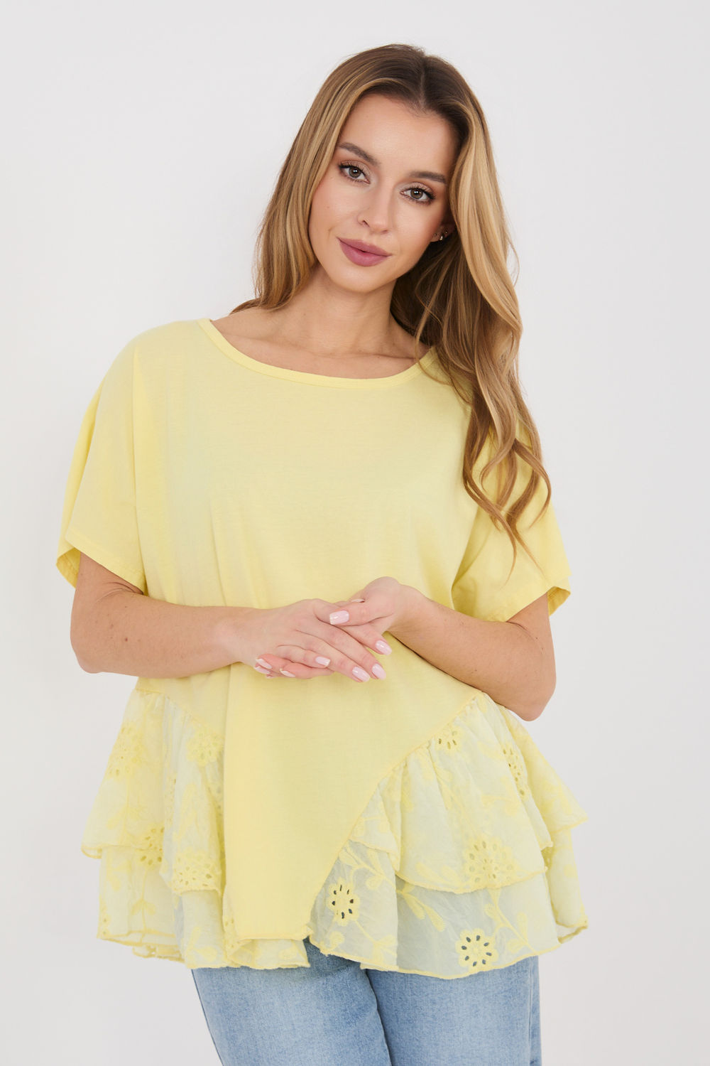 Bluzka Model IT-BZ-81870.18 Light Yellow - Italy Moda225499 - Żółty