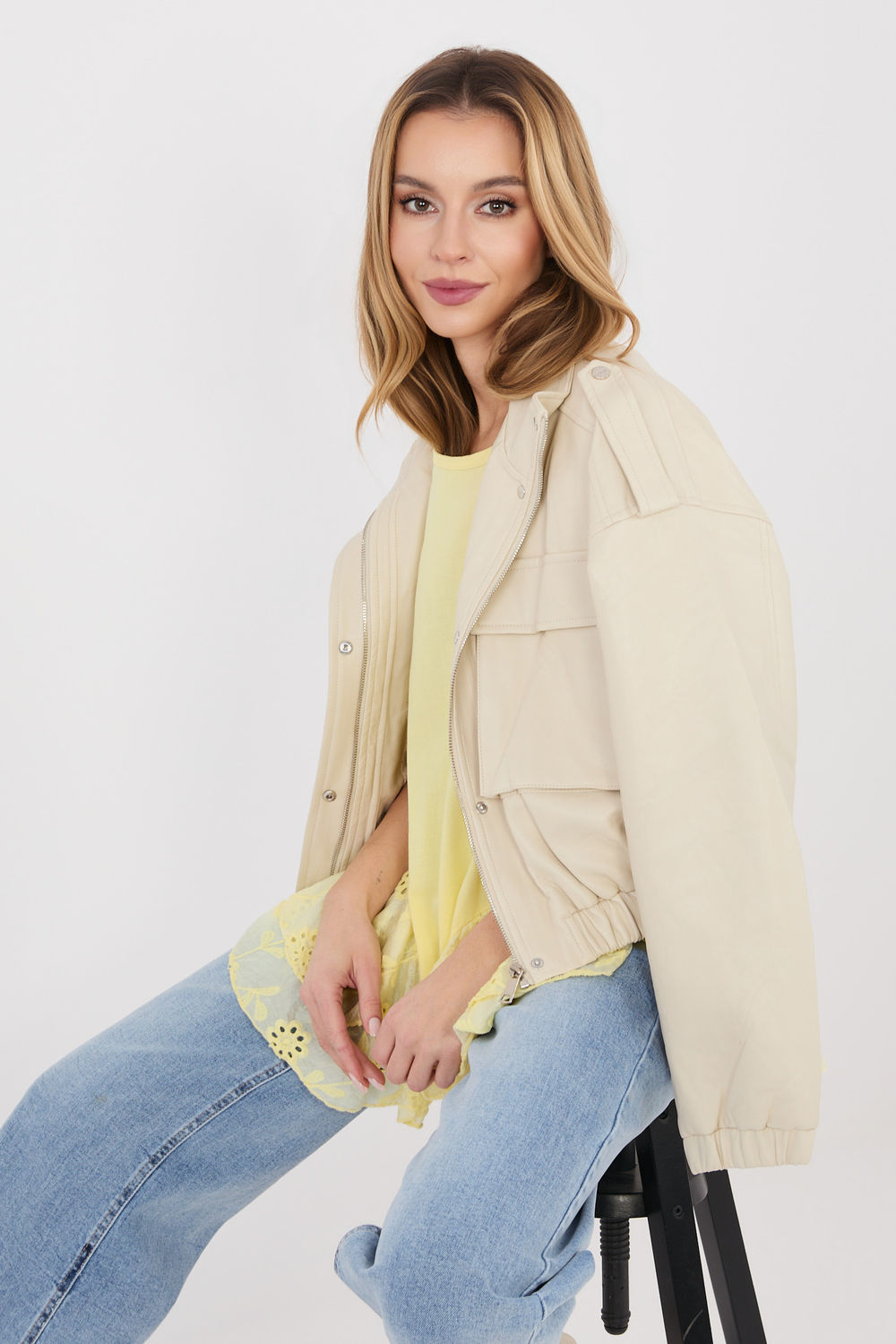 Bluzka Model IT-BZ-81870.18 Light Yellow - Italy Moda225499 - Żółty - obrazek 2