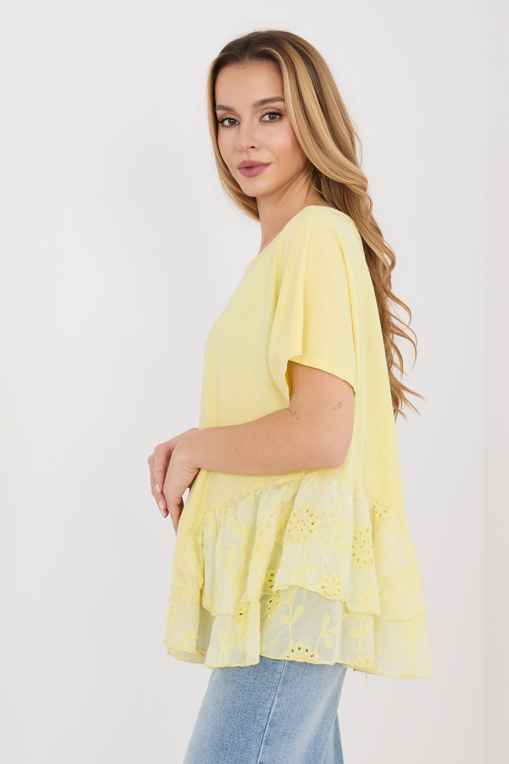 Bluzka Model IT-BZ-81870.18 Light Yellow - Italy Moda225499 - Żółty - obrazek 3