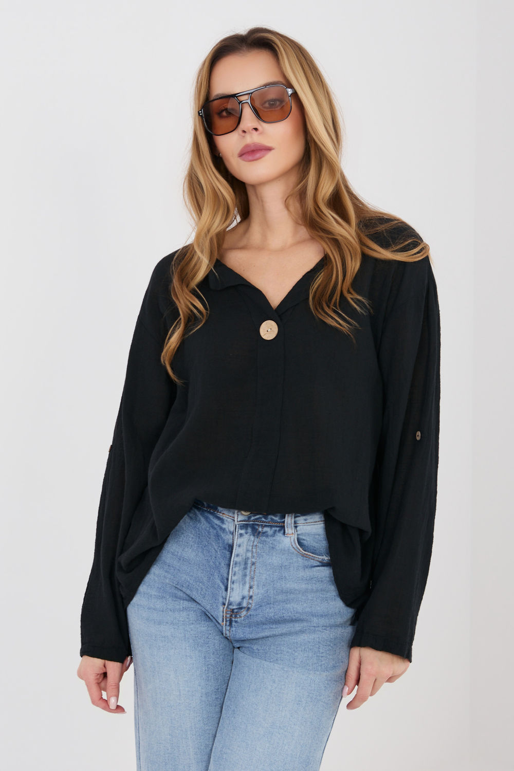 Bluzka Model IT-BZ-3130.21 Black - Italy Moda225506 - Czarny