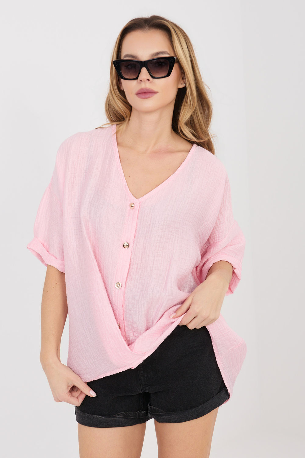 Koszula Damska Model IT-BZ-81891.49 Light Pink - Italy Moda225510 - Różowy