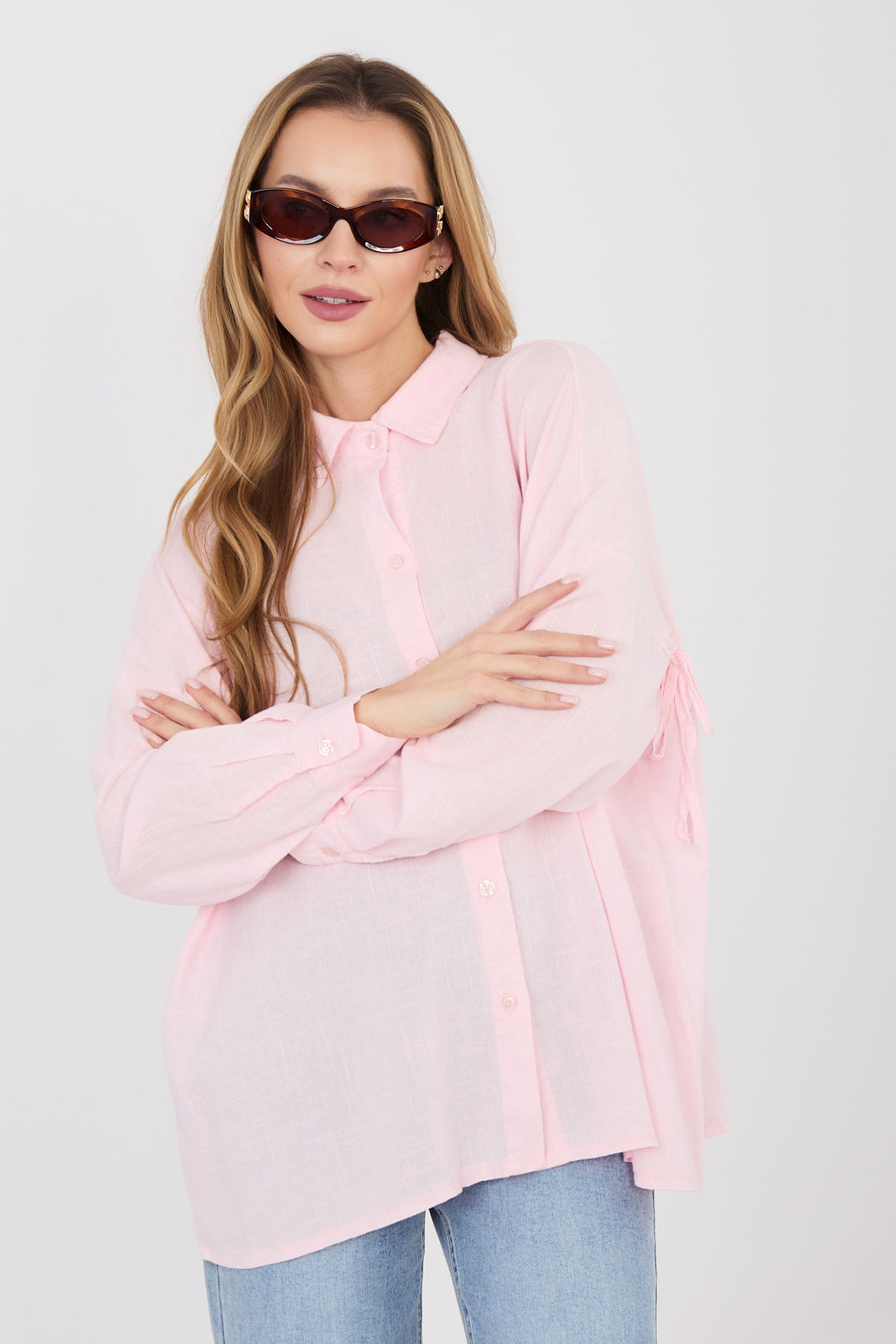 Koszula Damska Model IT-KS-3060.23 Light Pink - Italy Moda225514 - Różowy