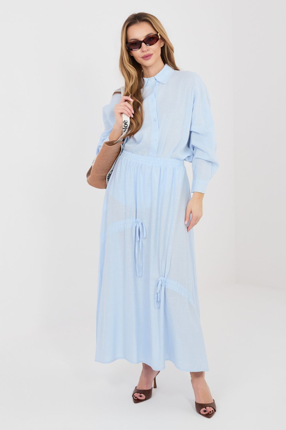 Spódnica Model IT-SD-3061.68 Light Blue - Italy Moda225528 - Niebieski - obrazek 4