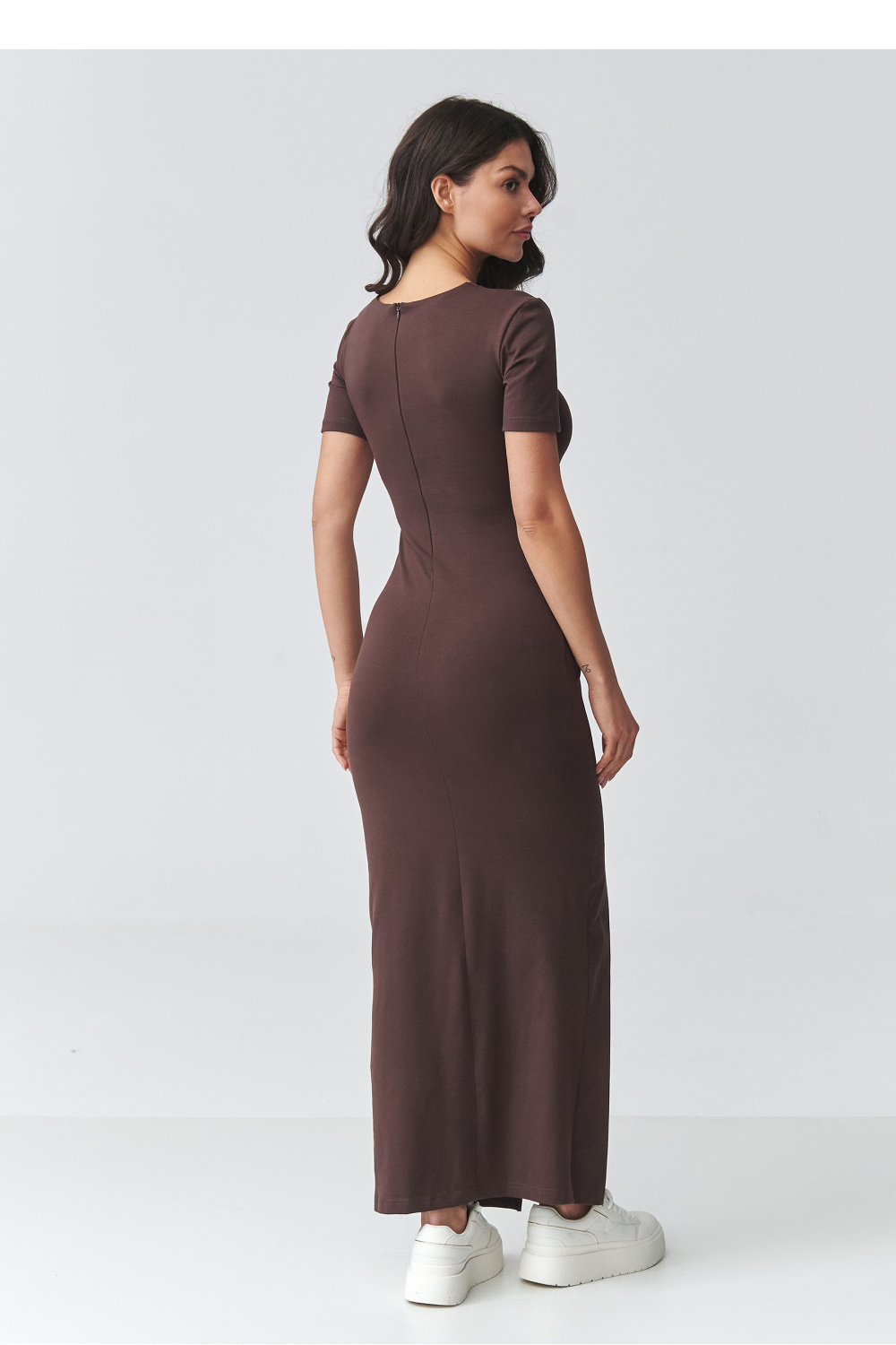 Sukienka Modela M931 Dark Chocolate - Makadamia225644 - Brązowy - obrazek 3