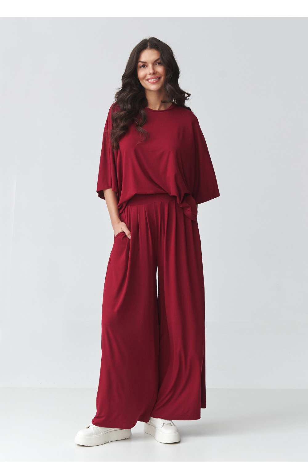 Spodnie Komplet Model M926 Bordo - Makadamia225657 - Czerwony