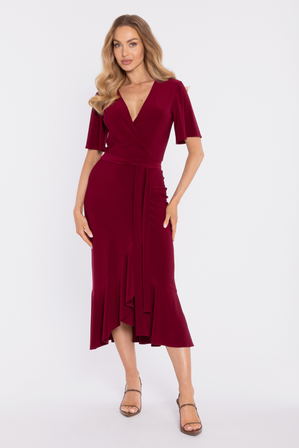 Sukienka Model MOE912 Bordo - Moe225905 - Czerwony - obrazek 2