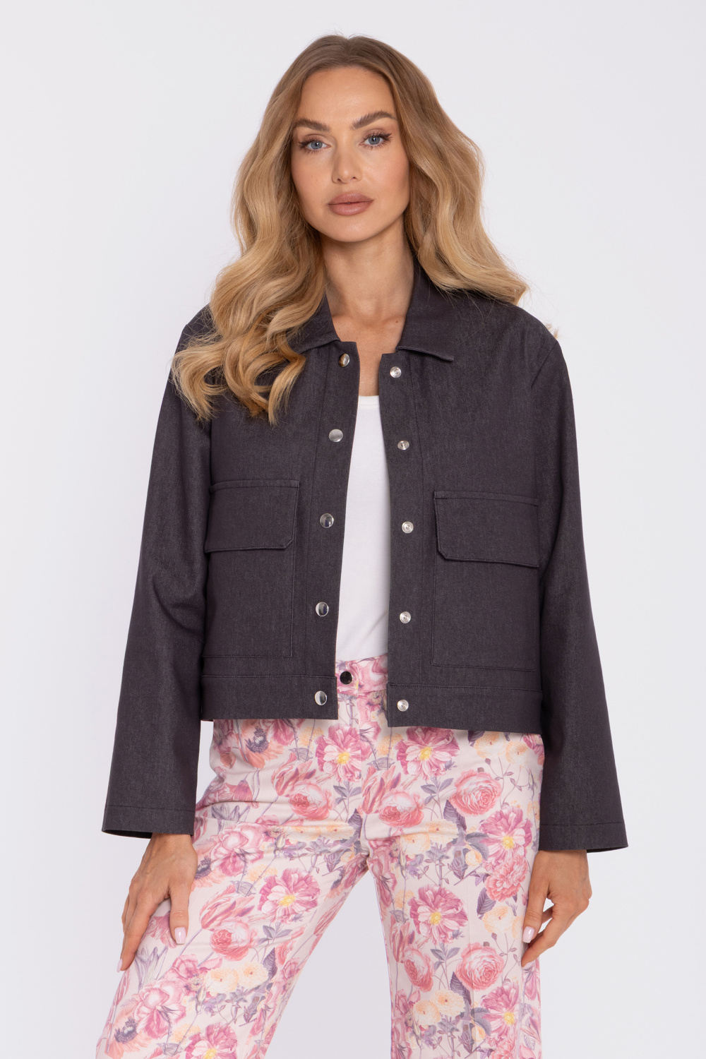 Kurtka Damska Model MOE909 Grafit - Moe225910 - Szary