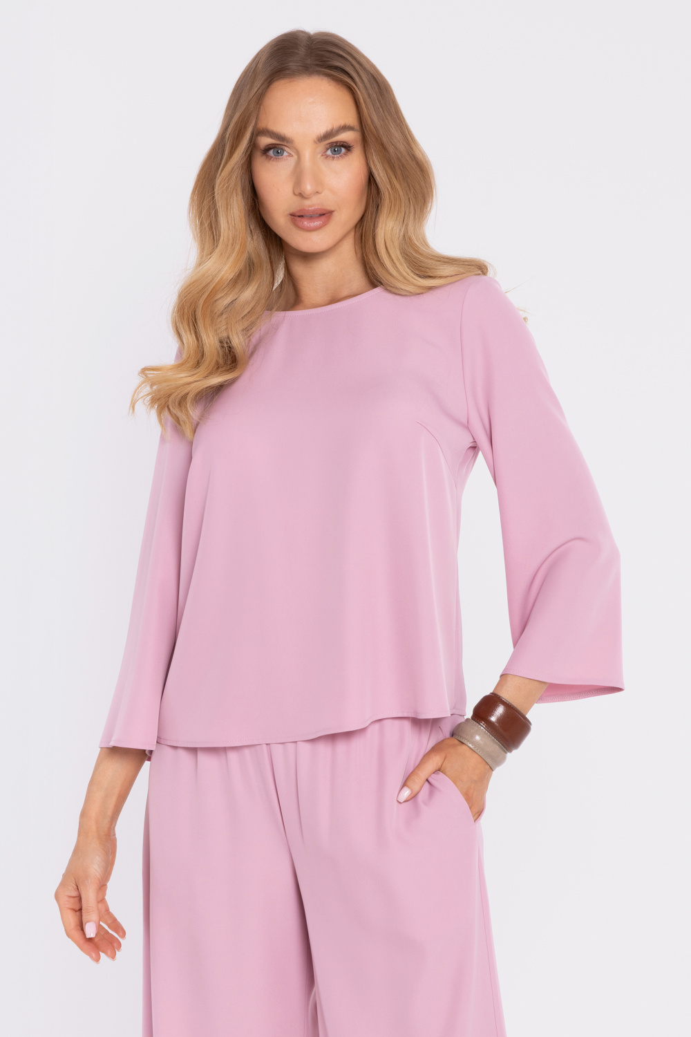Bluzka Model MOE905 Powder Pink - Moe225927 - Różowy
