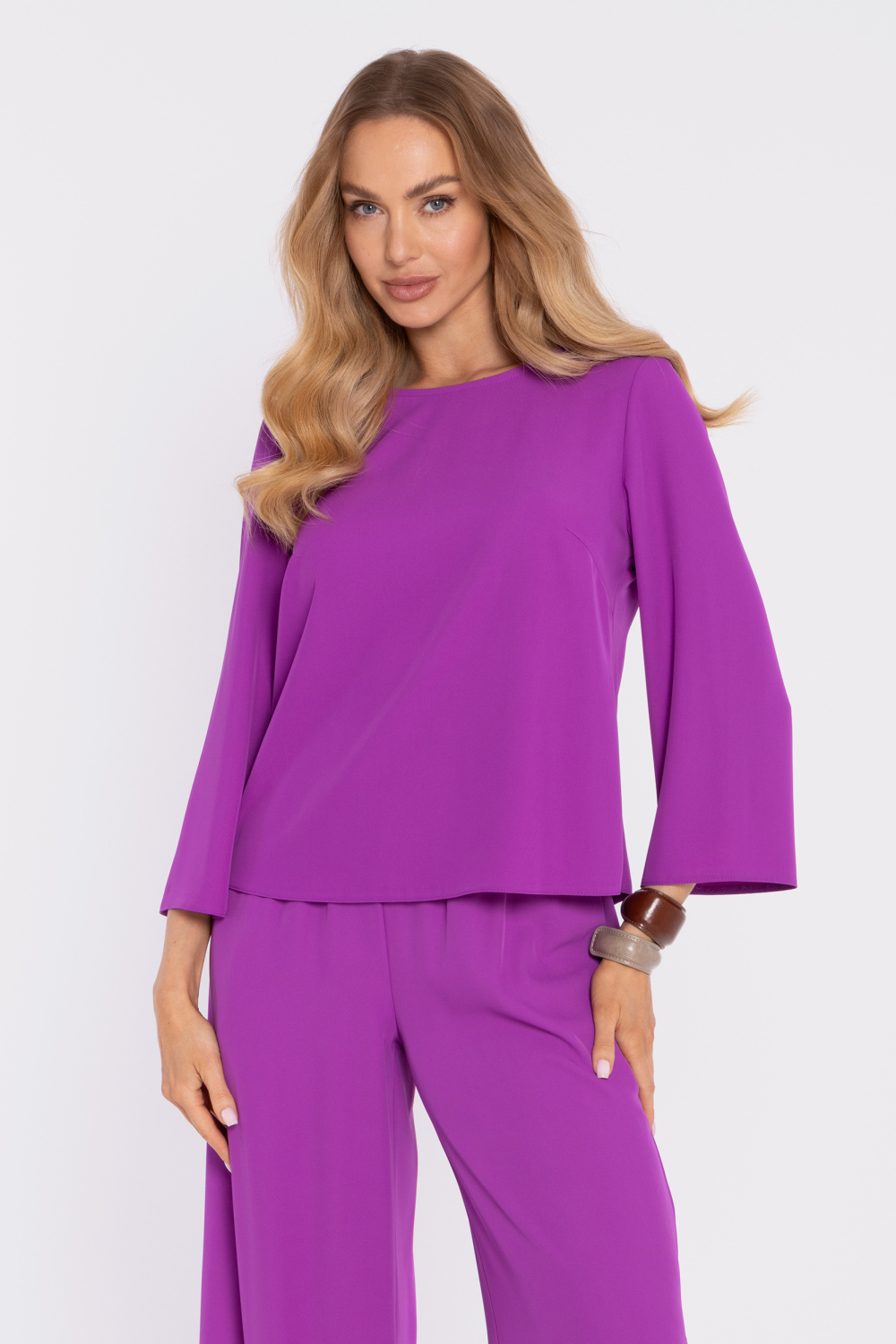 Bluzka Model MOE905 Lawenda - Moe225929 - Fioletowy