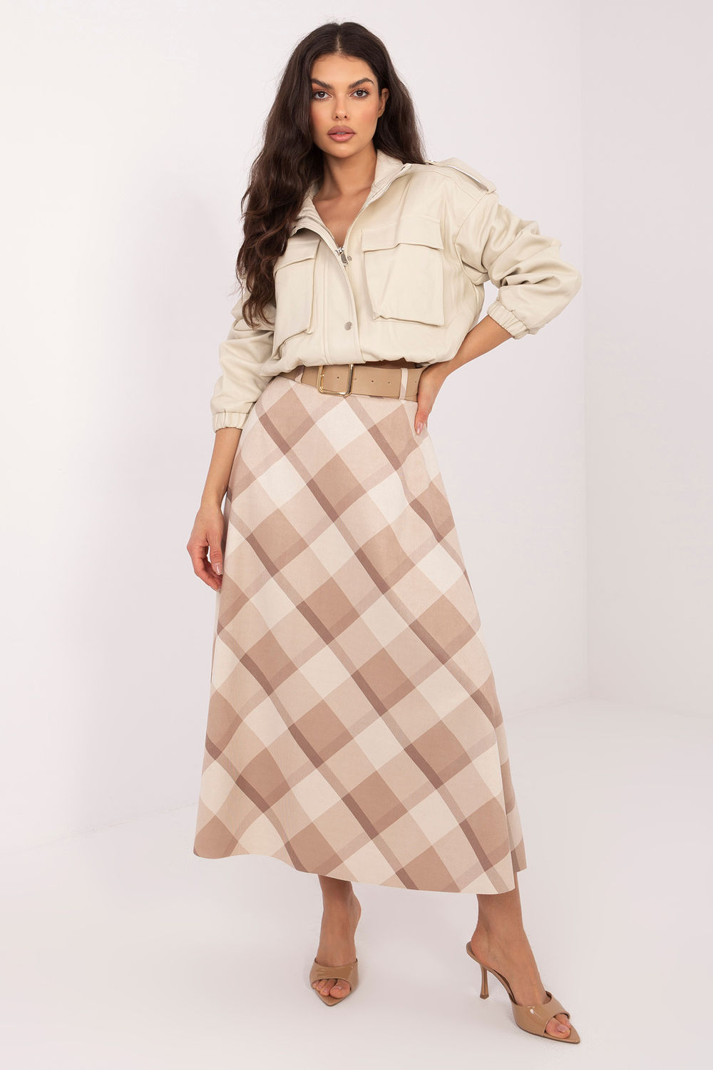 Spódnica Model IT-SD-23296-1.85 Beige - Italy Moda226009 - Beżowy