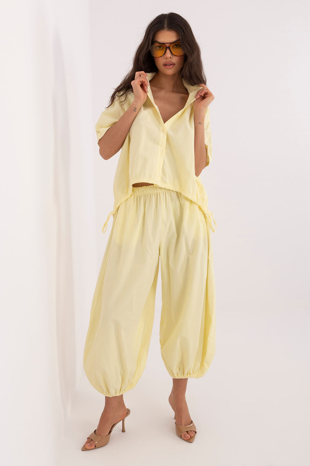 Koszula Damska Model IT-KS-FL10320.12 Light Yellow - Italy Moda226015 - Żółty - obrazek 2