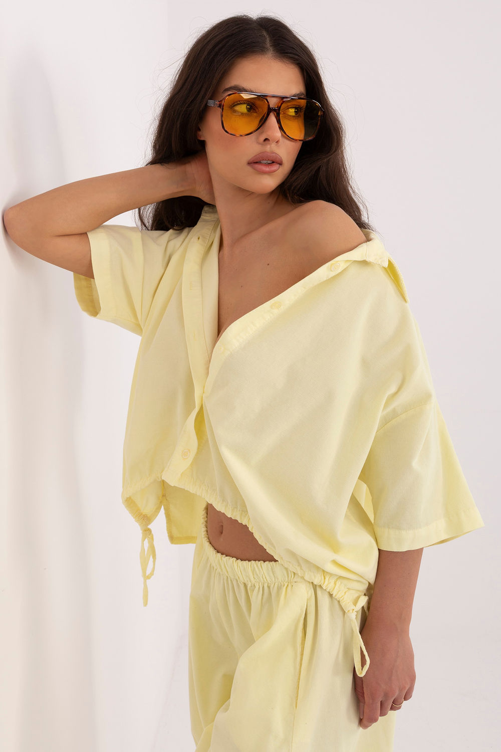 Koszula Damska Model IT-KS-FL10320.12 Light Yellow - Italy Moda226015 - Żółty - obrazek 4