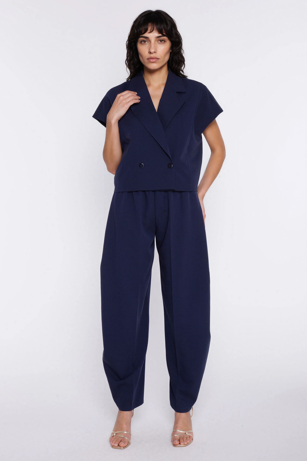Spodnie Barrel SD134 Navy - Nife226422 - Granatowy