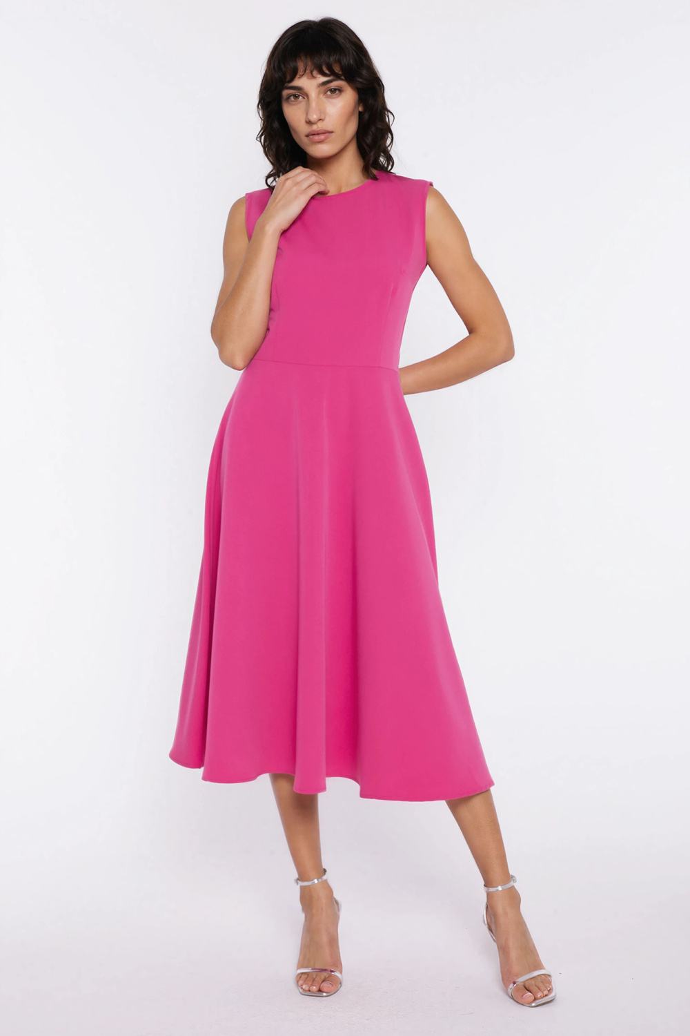 Sukienka z lamówką S292 Pink - Nife226425 - Różowy