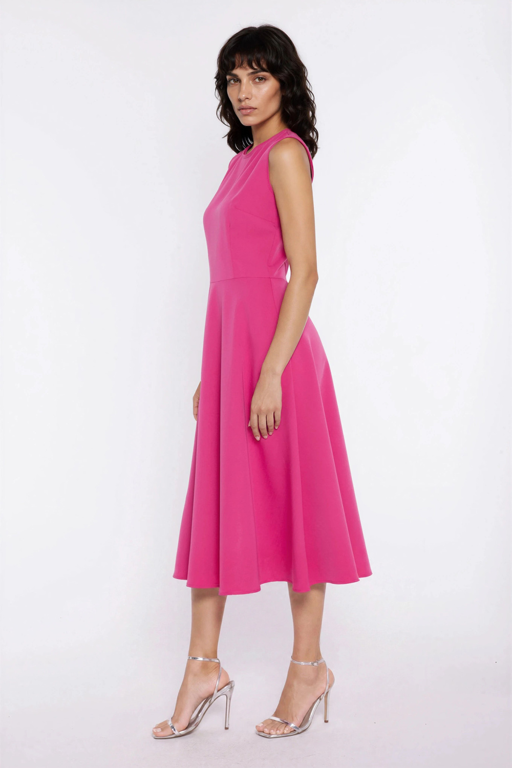 Sukienka z lamówką S292 Pink - Nife226425 - Różowy - obrazek 2