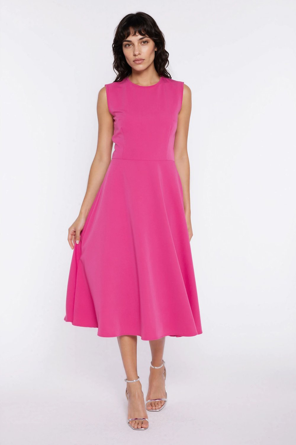 Sukienka z lamówką S292 Pink - Nife226425 - Różowy - obrazek 4