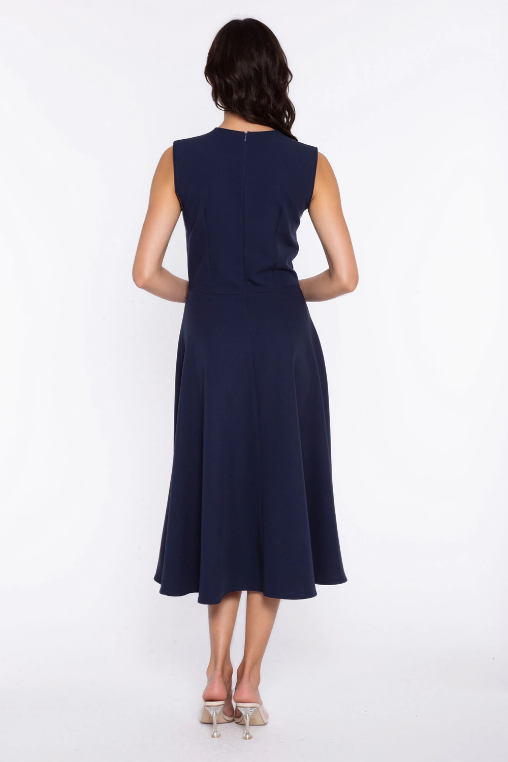 Sukienka z lamówką S292 Navy - Nife226430 - Granatowy - obrazek 3