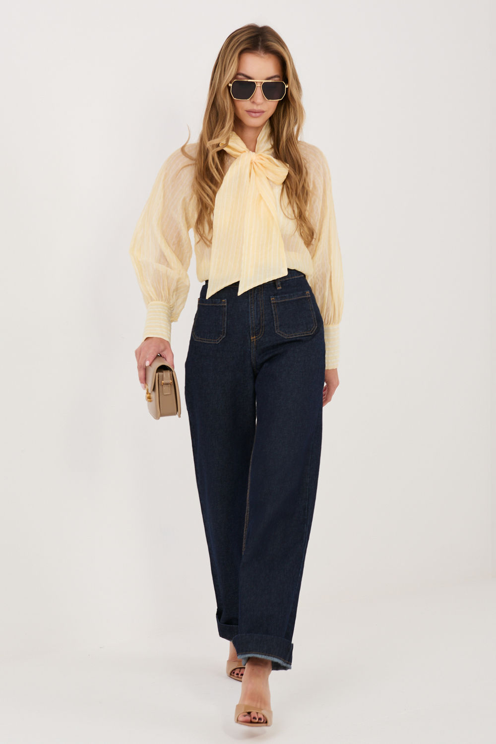 Koszula Damska Model IT-KS-26010.76 Light Yellow - Italy Moda226439 - Żółty - obrazek 2
