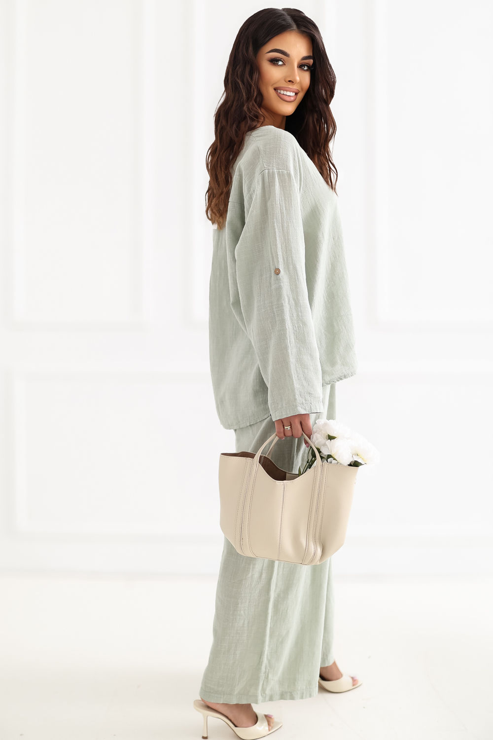 Spodnie Damskie Model IT-SP-2873.02 Khaki - Italy Moda226445 - Zielony - obrazek 3
