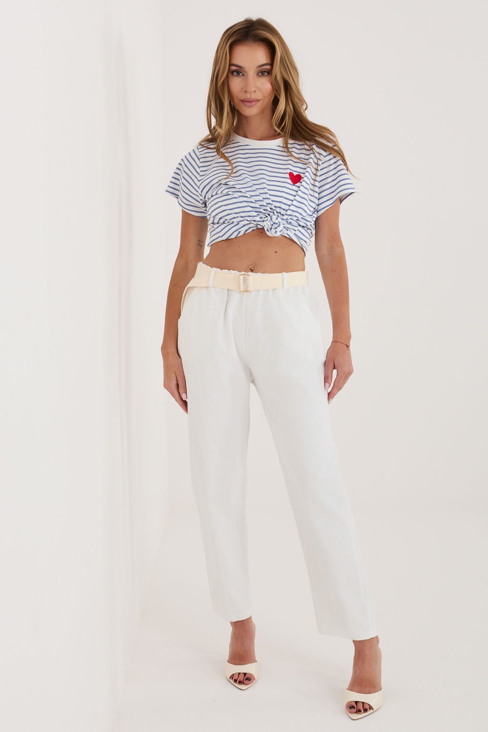 Spodnie Damskie Model IT-SP-26016.87 Ecru - Italy Moda226457 - Beżowy