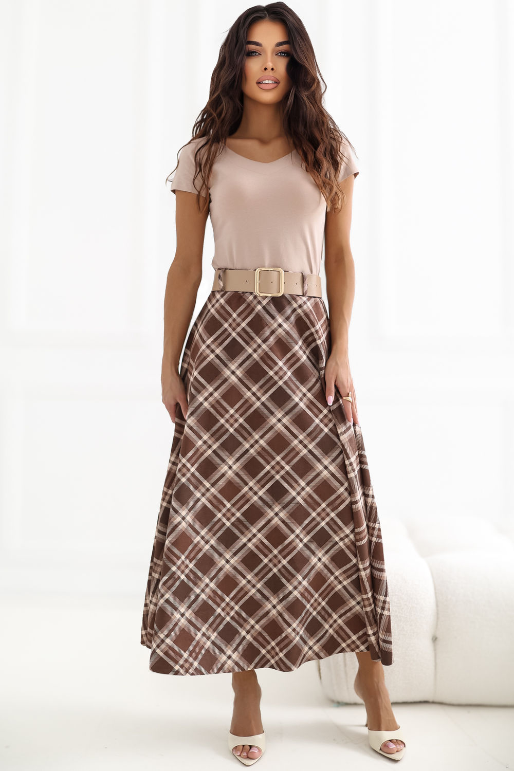 Spódnica Model IT-SD-23296-2.06 Brown - Italy Moda226474 - Brązowy - obrazek 2