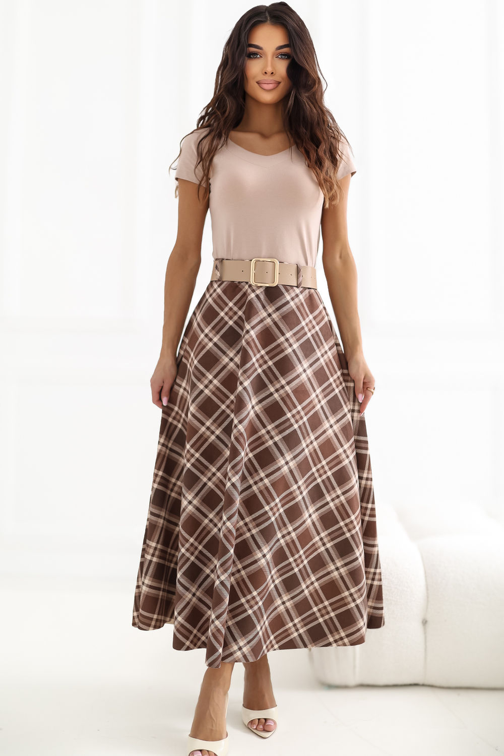 Spódnica Model IT-SD-23296-2.06 Brown - Italy Moda226474 - Brązowy - obrazek 3