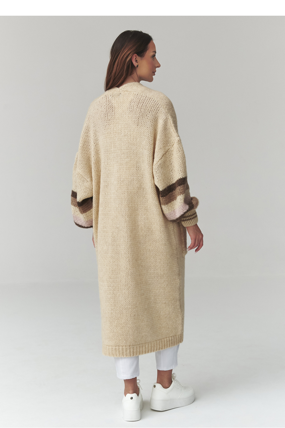 Sweter Kardigan Model S174 Light Beige - Makadamia226865 - Beżowy - obrazek 3