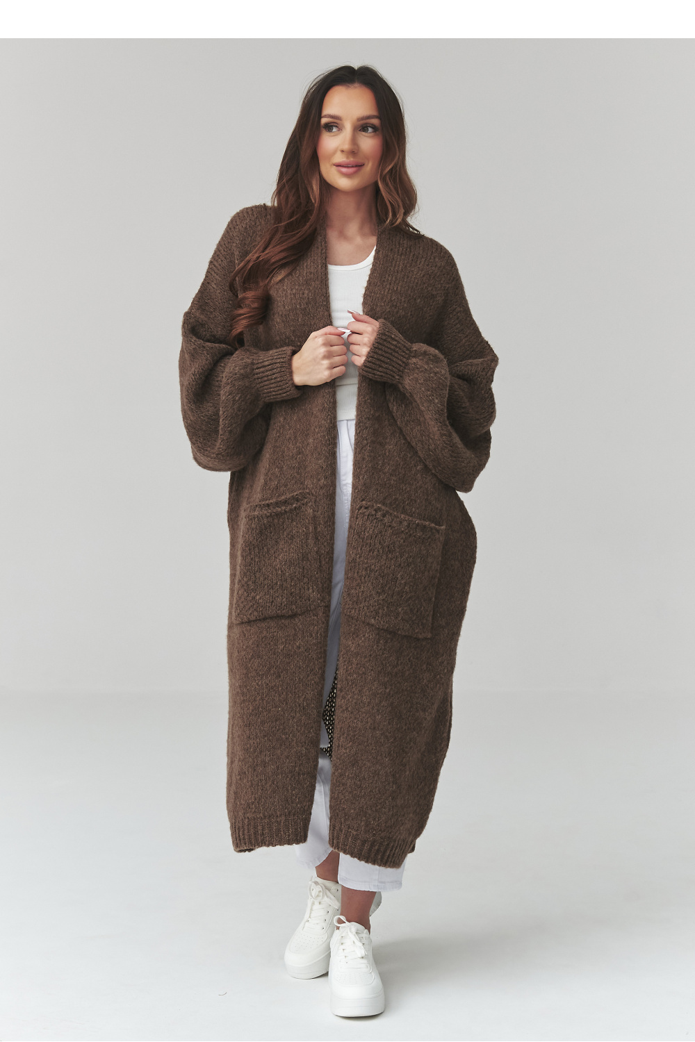 Sweter Kardigan Model S172 Czekolada - Makadamia226873 - Brązowy - obrazek 2