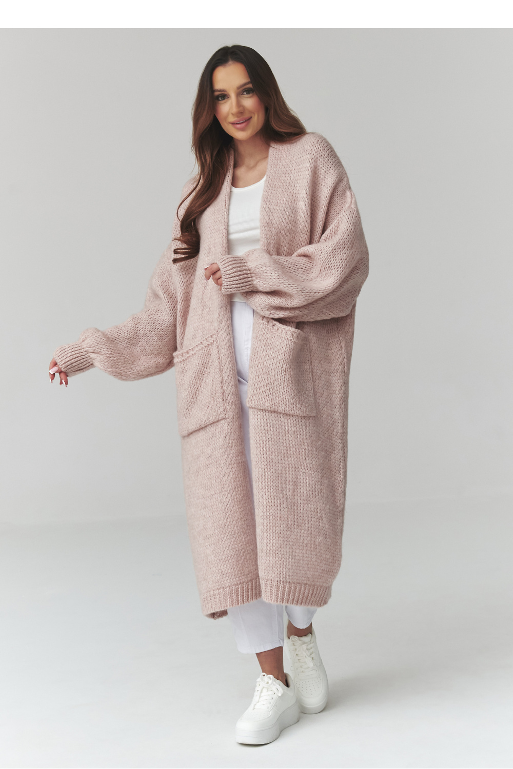 Sweter Kardigan Model S172 Dirty Pink - Makadamia226874 - Różowy - obrazek 2