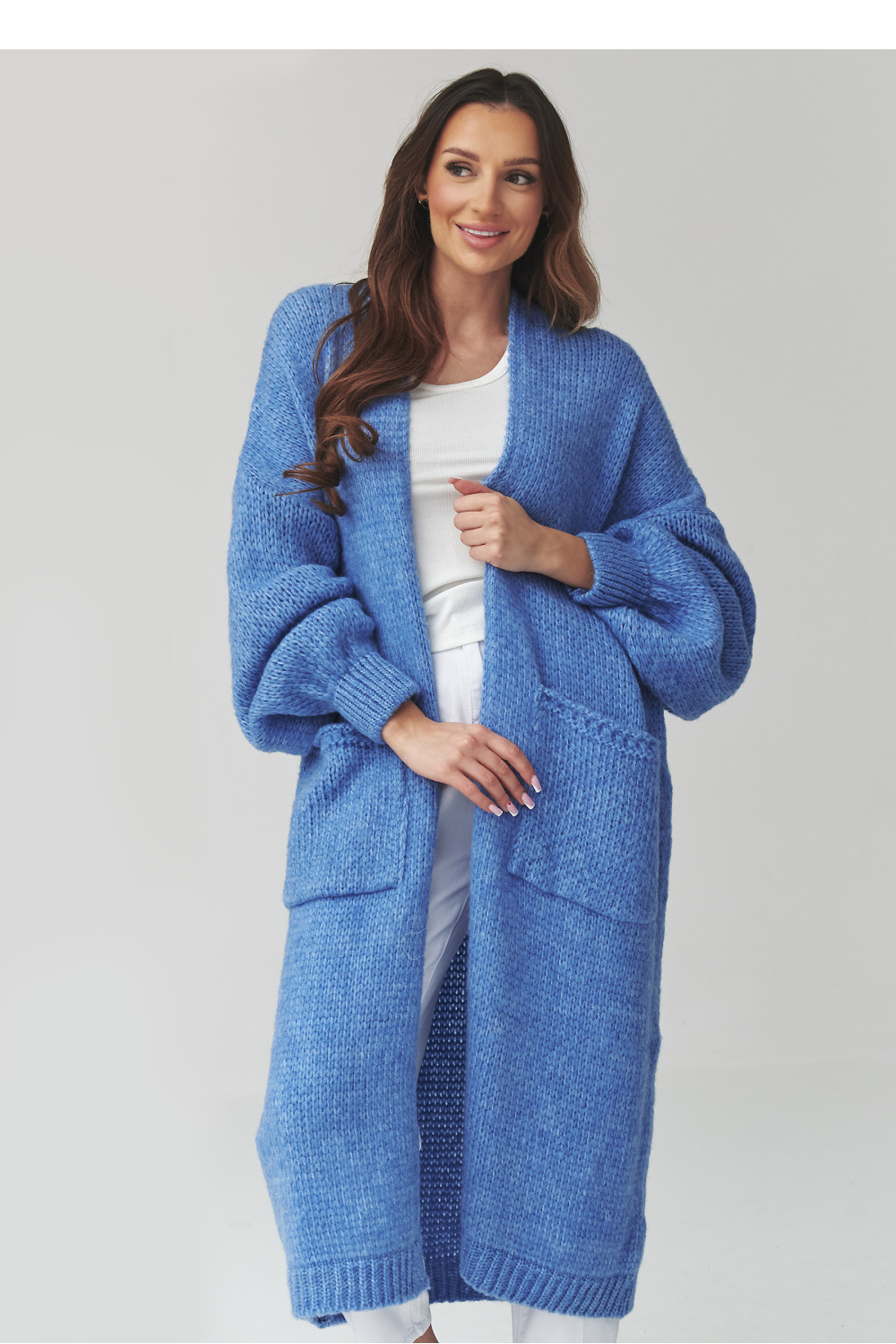 Sweter Kardigan Model S172 Blue Jeans - Makadamia226875 - Niebieski