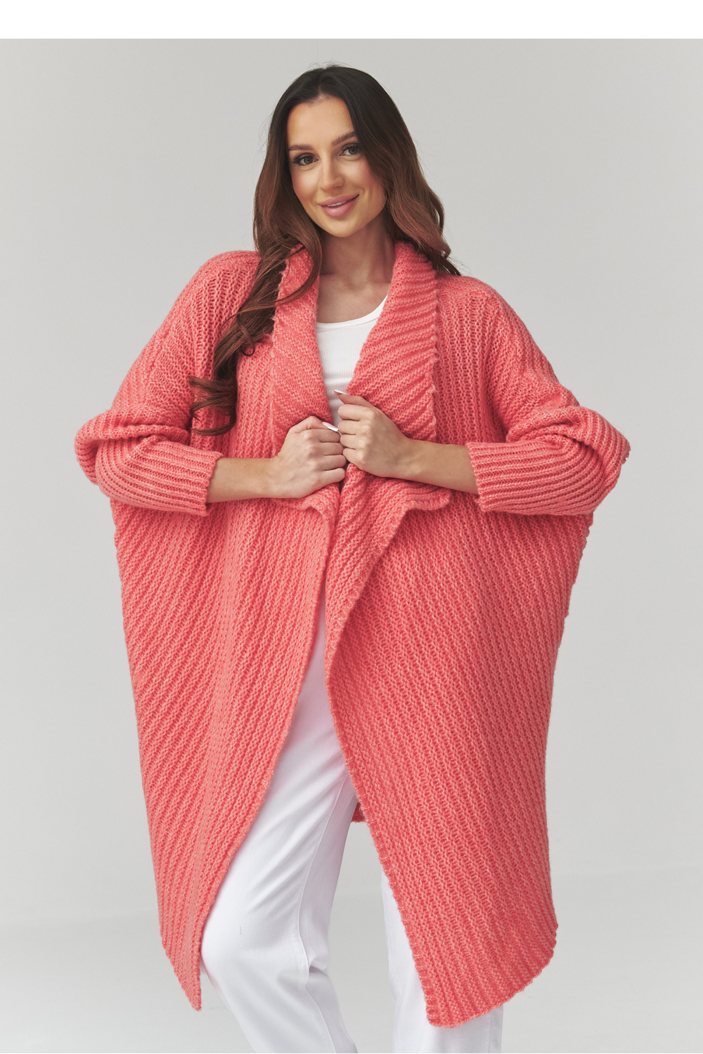 Sweter Kardigan Model S173 Marakuja - Makadamia226878 - Różowy