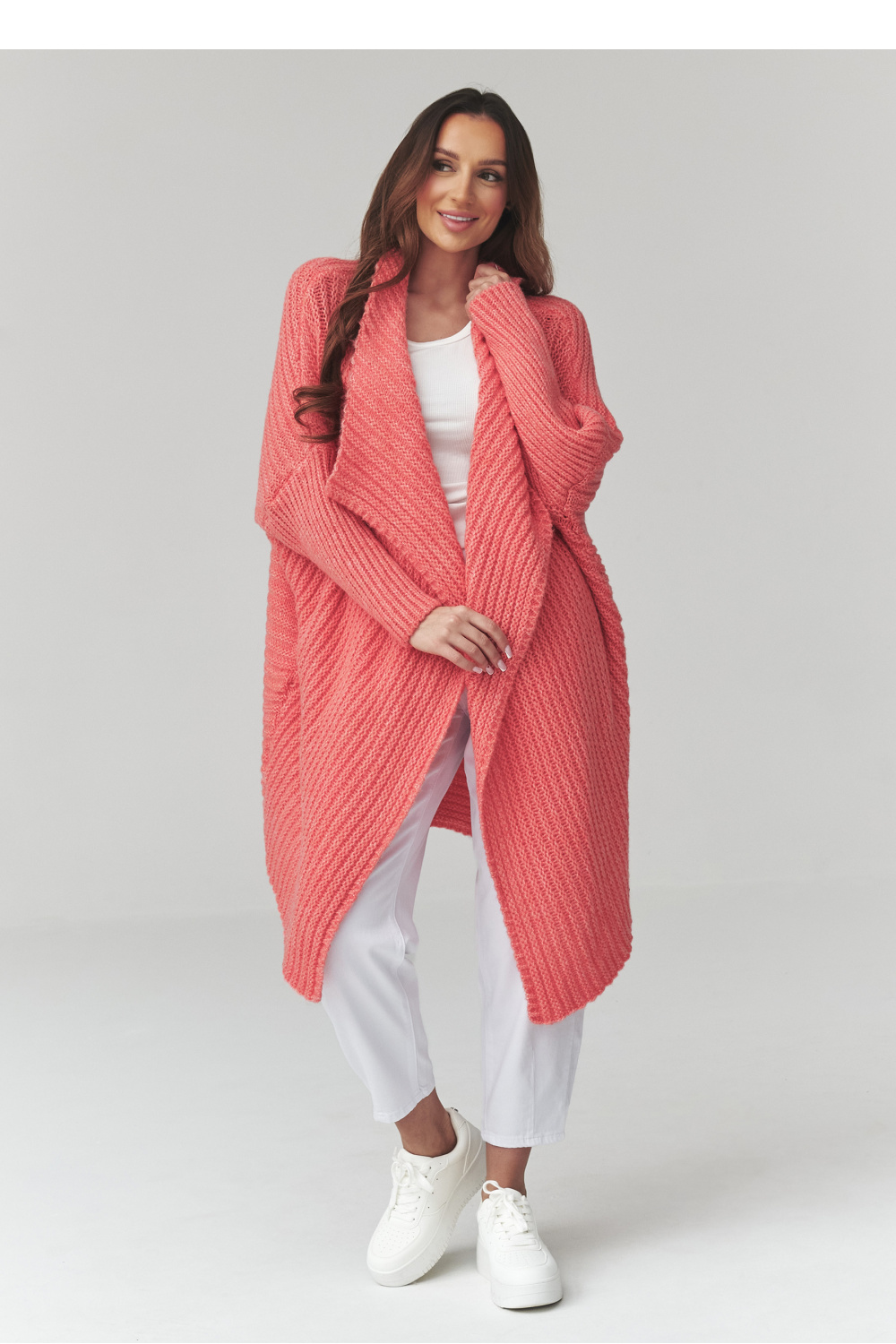 Sweter Kardigan Model S173 Marakuja - Makadamia226878 - Różowy - obrazek 2