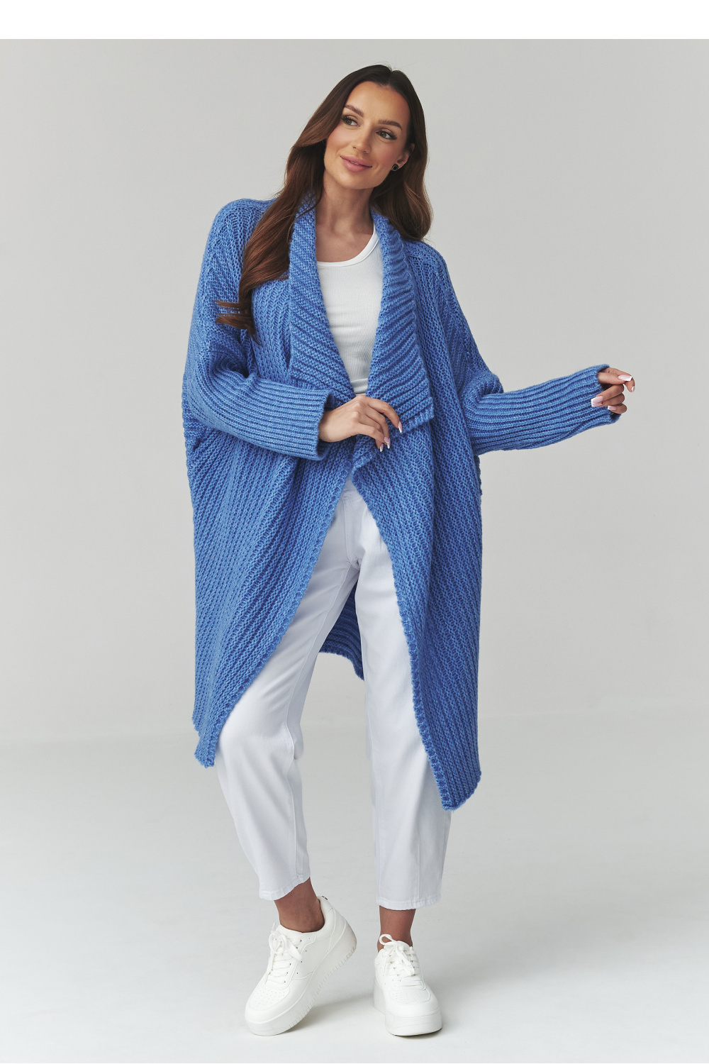 Sweter Kardigan Model S173 Blue Jeans - Makadamia226884 - Niebieski - obrazek 2