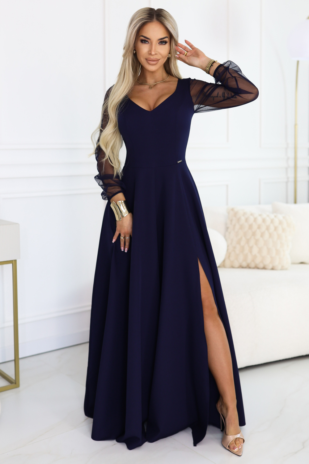 Sukienka Model Loretta 640-3 Navy - Numoco227099 - Granatowy