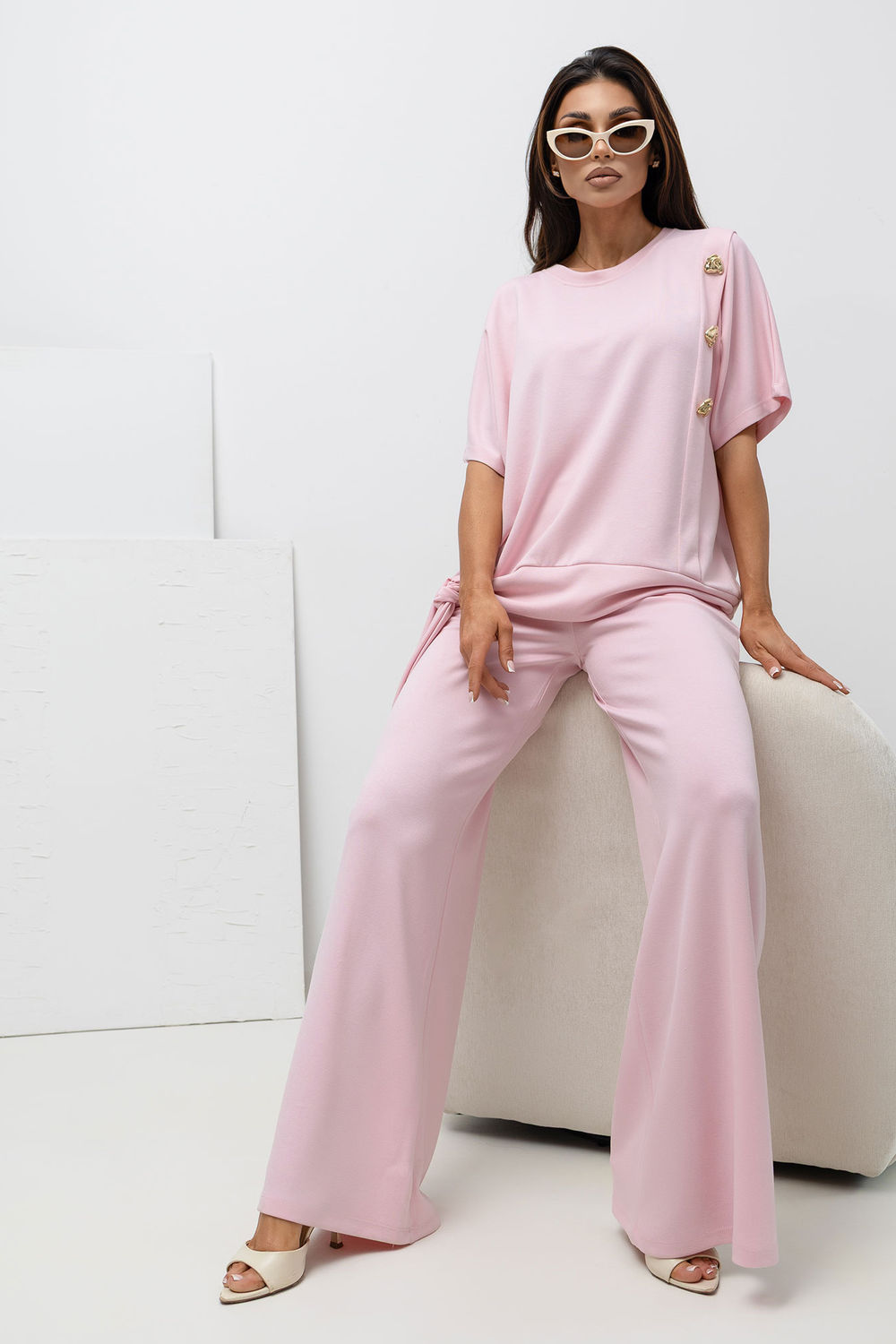 Spodnie Komplet Model RV-KMPL-A1235.29P Light Pink - Relevance227299 - Różowy - obrazek 2