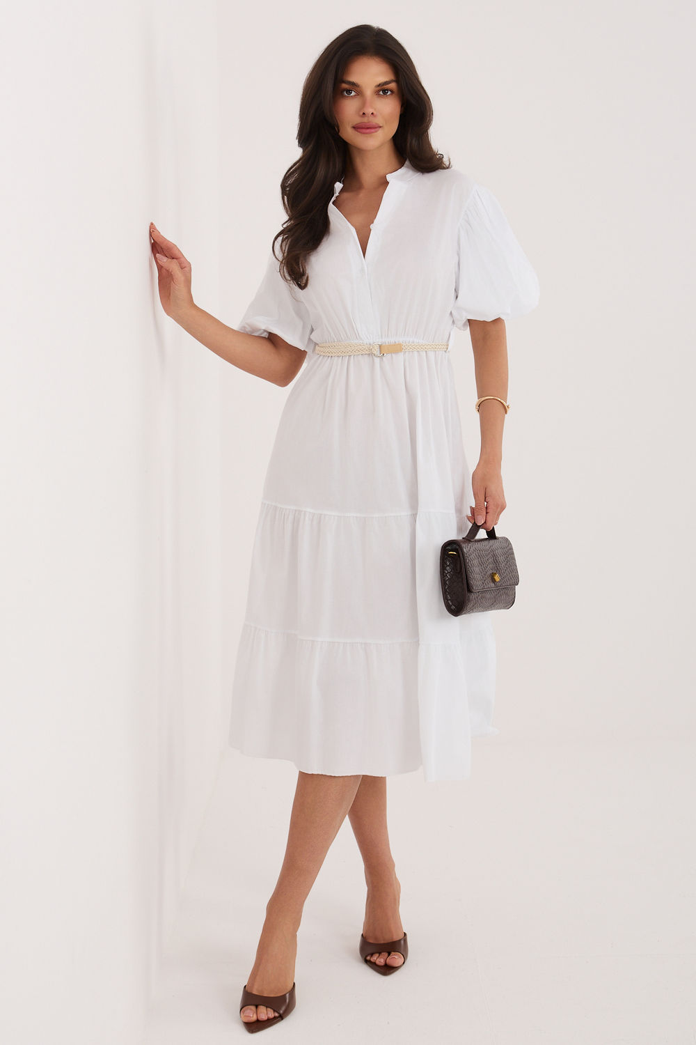 Sukienka Model MI-SK-92950.90 White - Italy Moda227541 - Biały