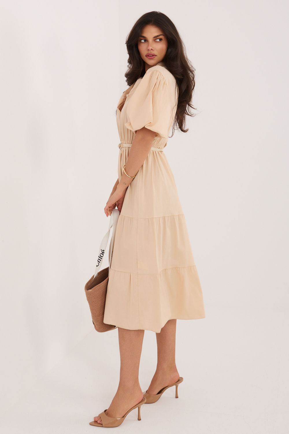 Sukienka Model MI-SK-92950.90 Beige - Italy Moda227542 - Beżowy - obrazek 2